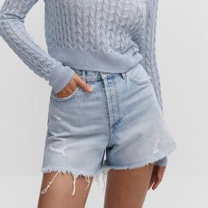 Mango Frayed Denim Shorts